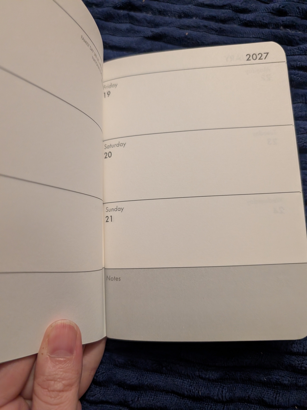 2027 Weekly Planner Notebook - Cream Floral Cover - Picture 2 of 5